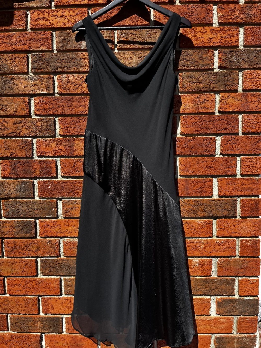 Vintage Black Satin Wave Jessica Dress